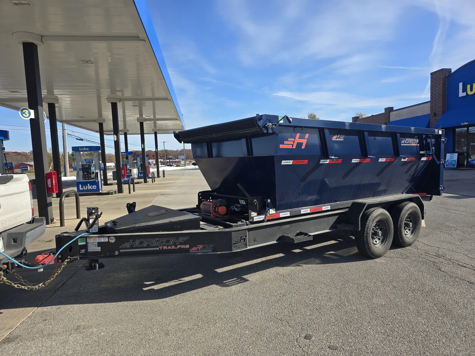 Roll-off dumpster container ready for delivery in Lafayette, Indiana